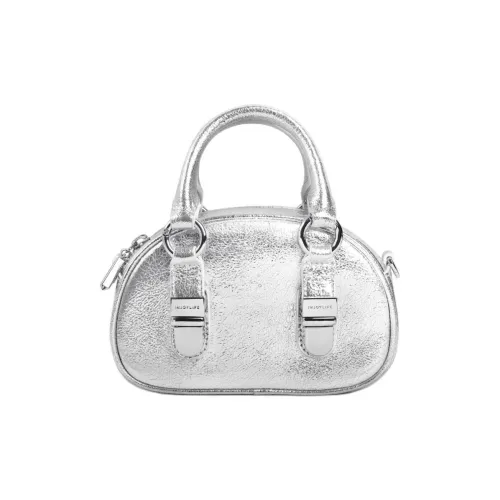 INJOYLIFE Split Cow Leather Shoulder Bag, Crossbody Bag, Handbag Women's Silver Gravel