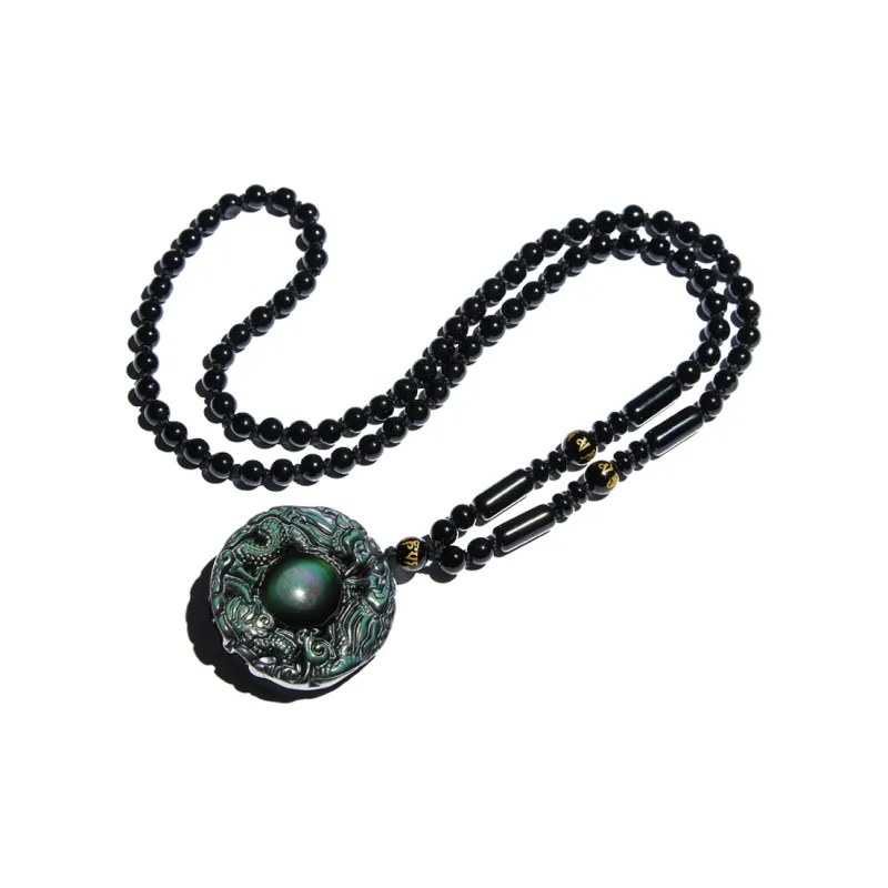 Yi Mingju Obsidian Jade Pendants Unisex-0