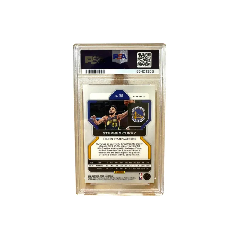 PANINI Stephen Curry 2021 Warriors Prizm Tricolor Refractor PSA 8 Player Card Graded Cards 1 Pc-1