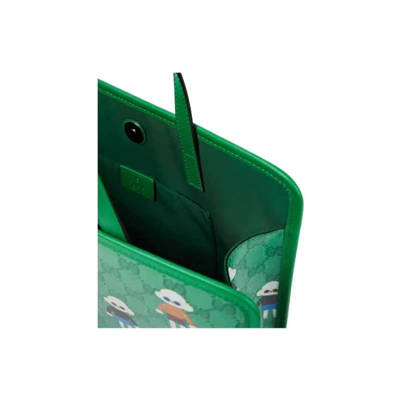 GUCCI Crystal Canvas Canvas Bag Tote Bag Shopping Bag Handbag Kids' Green-2