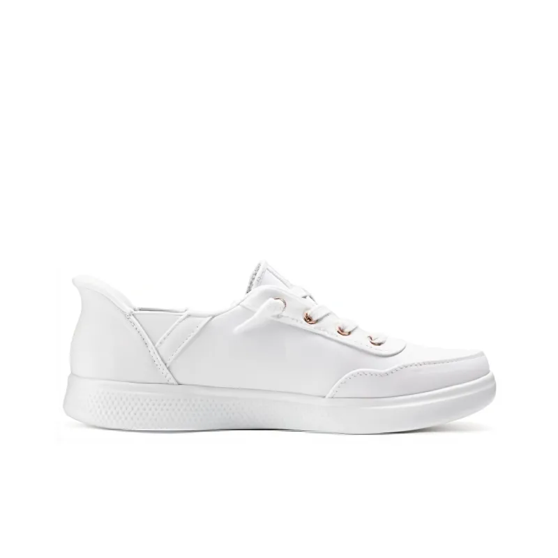 Skechers Slip Ins Hands Free Slip Ins Anti Slip And Wear Resistant Coverage Low Top Canvas Shoes Women's White-1