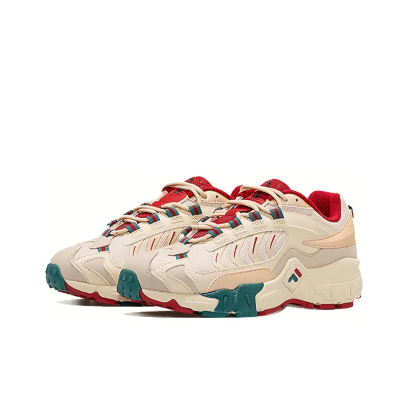FILA FUSION Fila Retro Running Shoes Golden/Red/Green Women's-2