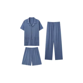 MIIOW Pajama Set Men's 3-Piece Set Royal Blue