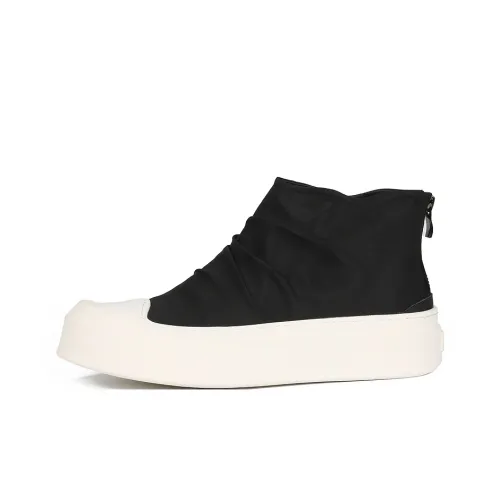 Thai Points Durable Breathable Mid-Top Skateboard Shoes Men's Black