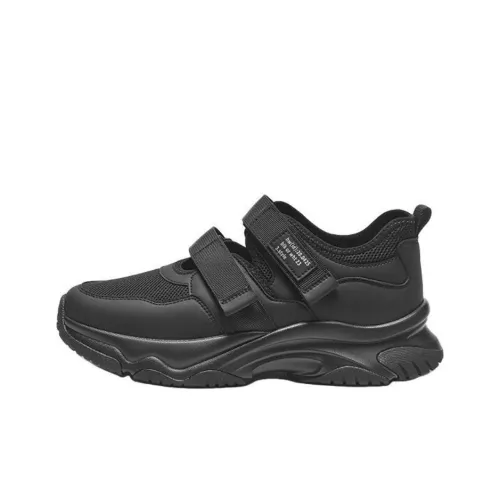 Hotwind Chunky Sneakers Men Low-Top Black