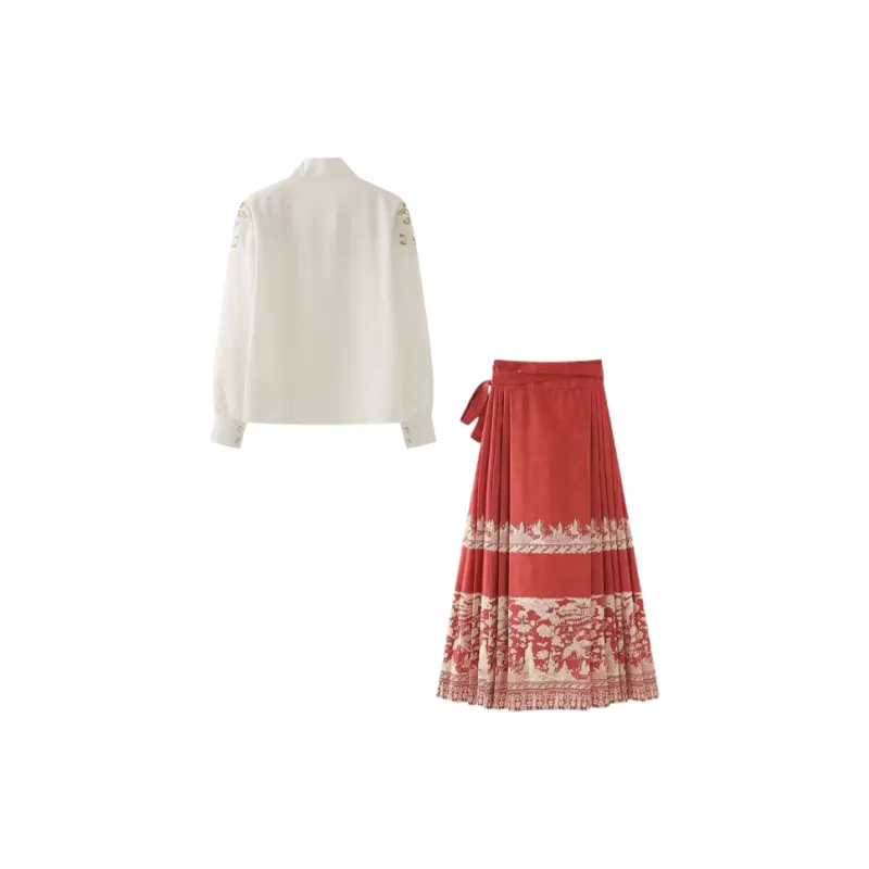 SONDR Skirt Set Women's White+Red-1