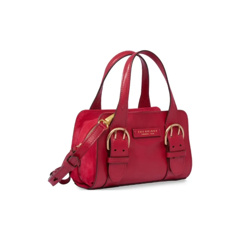 THE BRIDGE Cow Leather Shoulder Bag Crossbody Bag Handbag Women's Red Lacquer & Gold-1