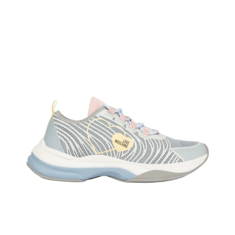 MOSCHINO Sprint Love Low-Top Casual Shoes Women's Gray-1