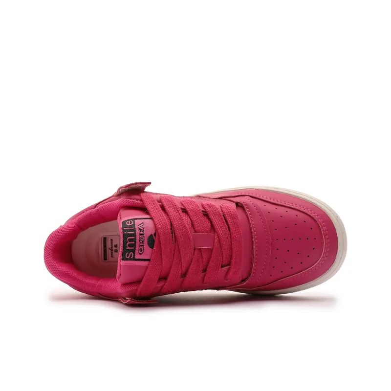 Mengsai Coverage Slip Resistant Low Top Skateboard Shoes Women's Rose Red-3