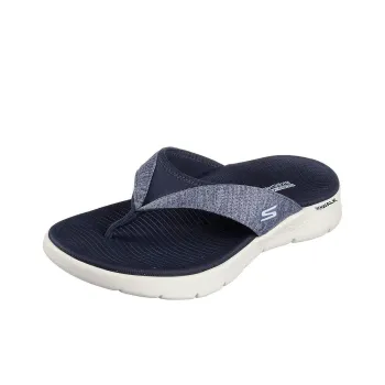 Skechers Go Walk Fle Odor-Resistant Slip-Resistant And Abrasion-Resistant Flip Flops Women's Blue Gray