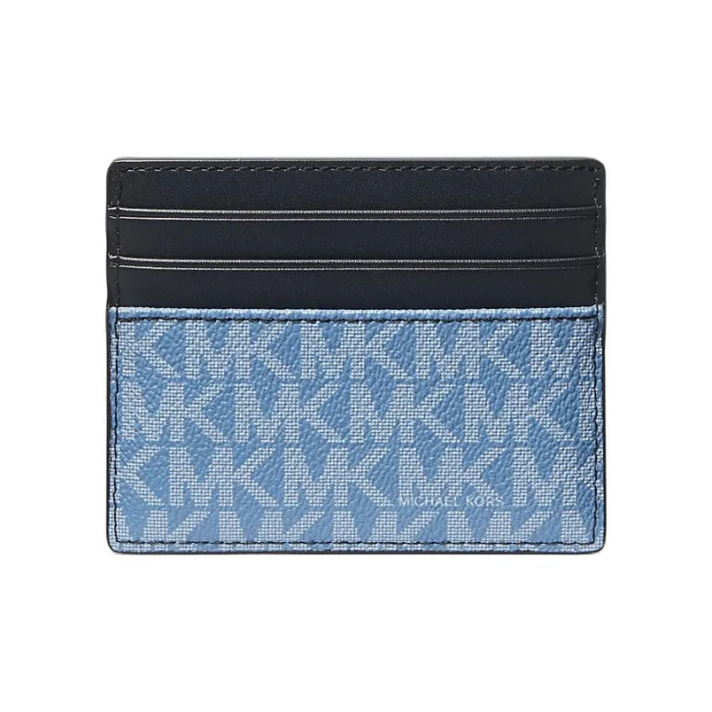 MICHAEL KORS Greyson Canvas Card Holder Men's French Blue-1