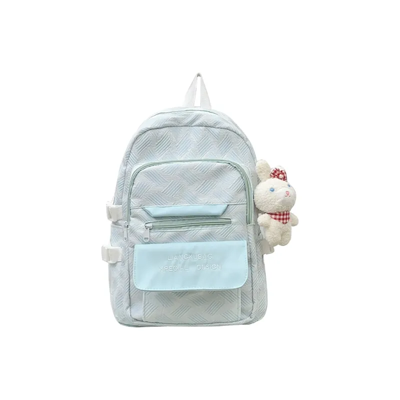 Worm's Home Nylon Backpack Regular Women's Blue-1