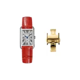Red Thread Genuine Leather-Gold-Tone Lock Women's