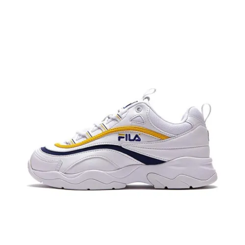 FILA Ray Chunky Sneakers Unisex Low-Top White/Yellow Blue