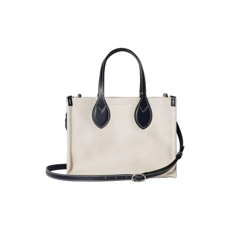 GUCCI Linen With Canvas Canvas Bag Tote Bag Shopping Bag Shoulder Bag Crossbody Bag Handbag Mini Women's Black & Beige-4