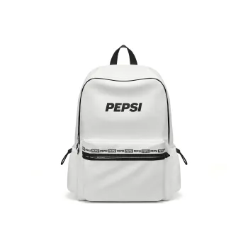 Pepsi PU Laptop Bag Backpack Regular Unisex White/Black