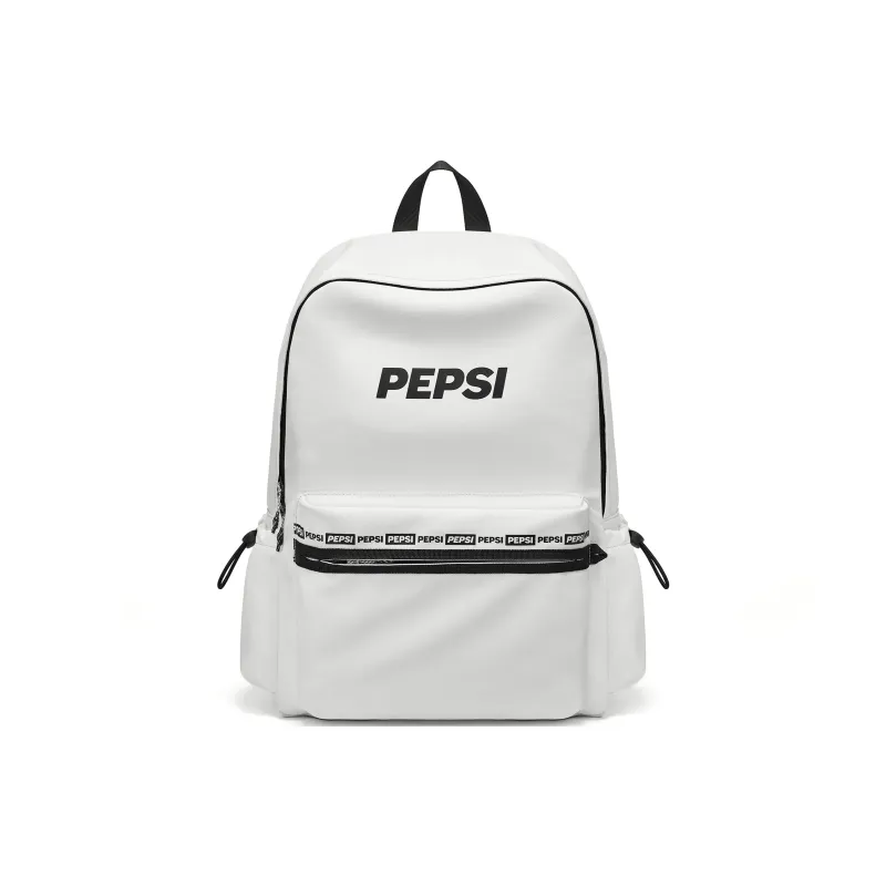 Pepsi PU Laptop Bag Backpack Regular Unisex White/Black-0