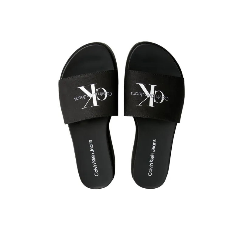 CKJ CALVIN KLEIN JEANS Slide Slippers 6cm Women's Black-3