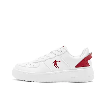 QIAODAN Skateboard Shoes Women's Low Top Jordan White Iron Red