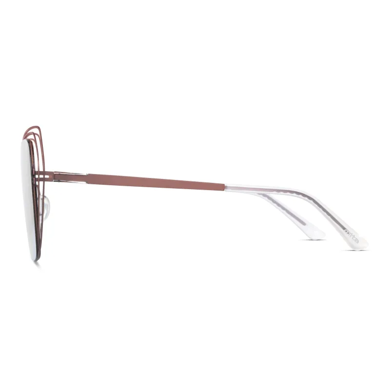 Mita Stainless Steel Irregular Shape Sunglasses Women's-8