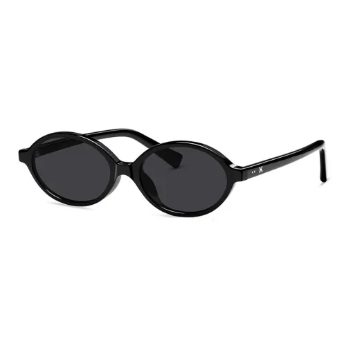 LOHO Plate Frame Oval Travel Photography Bookworm Sunglasses Trendy Slim Frame Unisex Tortoiseshell Black