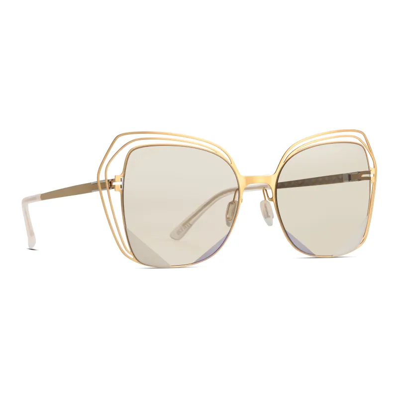 Mita Stainless Steel Irregular Shape Sunglasses Women's-1
