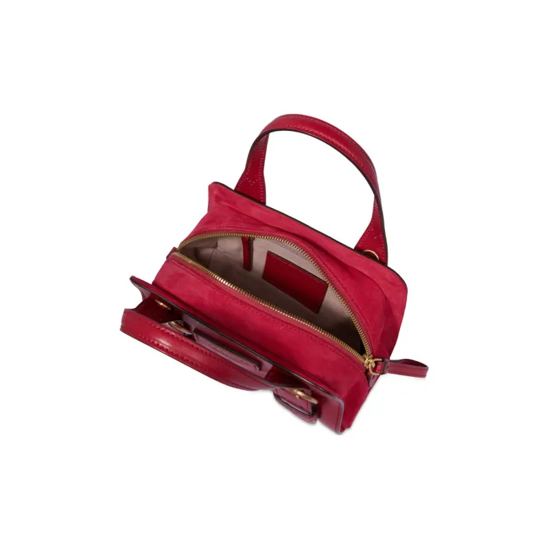 THE BRIDGE Cow Leather Shoulder Bag Crossbody Bag Handbag Women's Red Lacquer & Gold-2