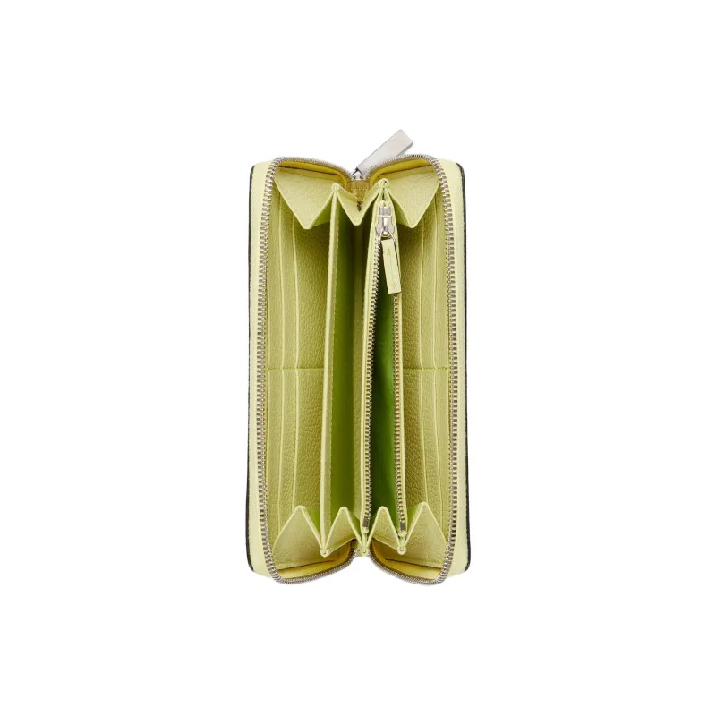 GUCCI Leather Long Wallets Men's Lime Green-2