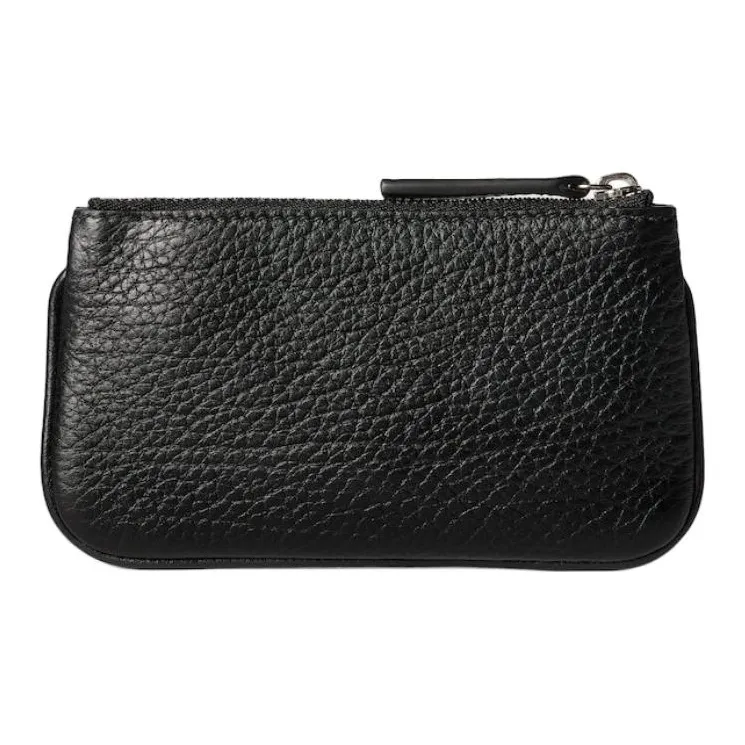 GUCCI Grained Leather Key Pouch Men's Black-4