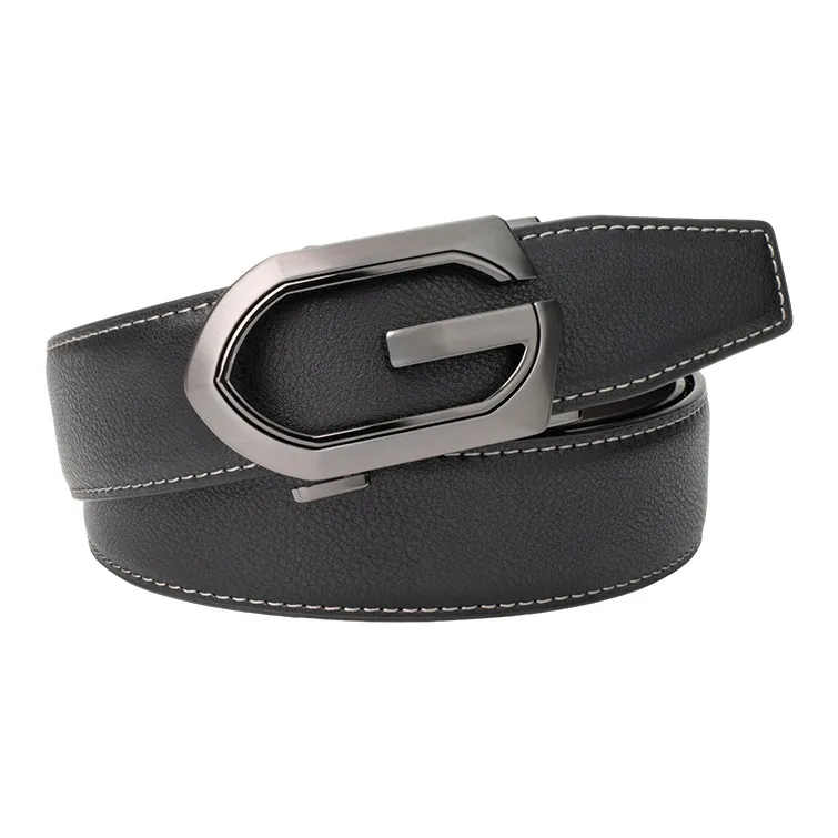 NINE NAIL 9 Section Vintage Trendy Monogram G Clasp Belt For Men Cow Leather Leather Belts Men's Width  3.5cm-0