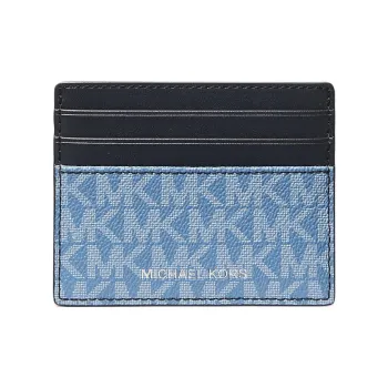 MICHAEL KORS Greyson Canvas Card Holder Men's French Blue