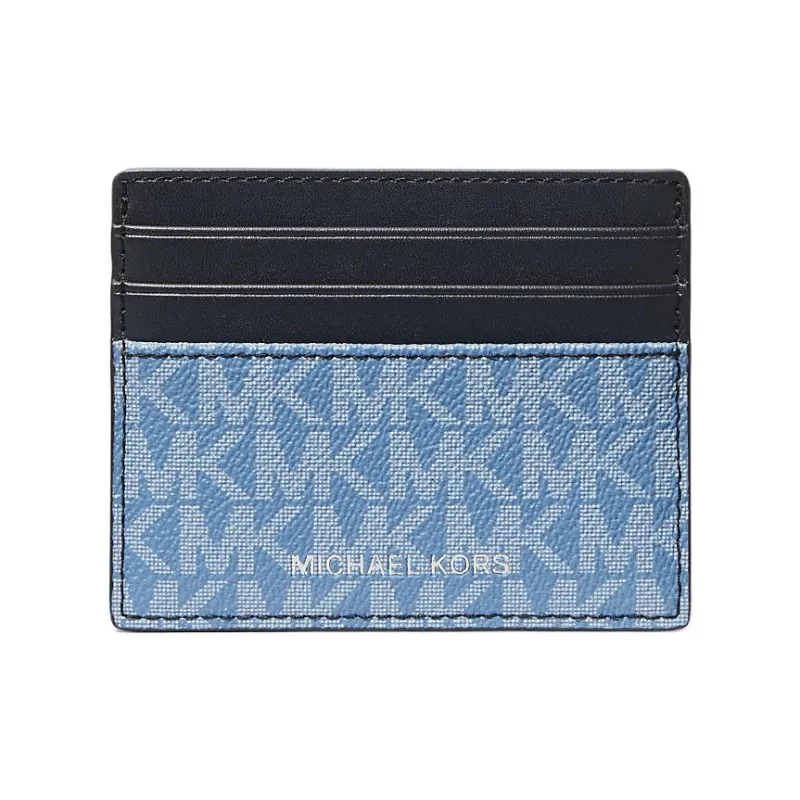 MICHAEL KORS Greyson Canvas Card Holder Men's French Blue-0