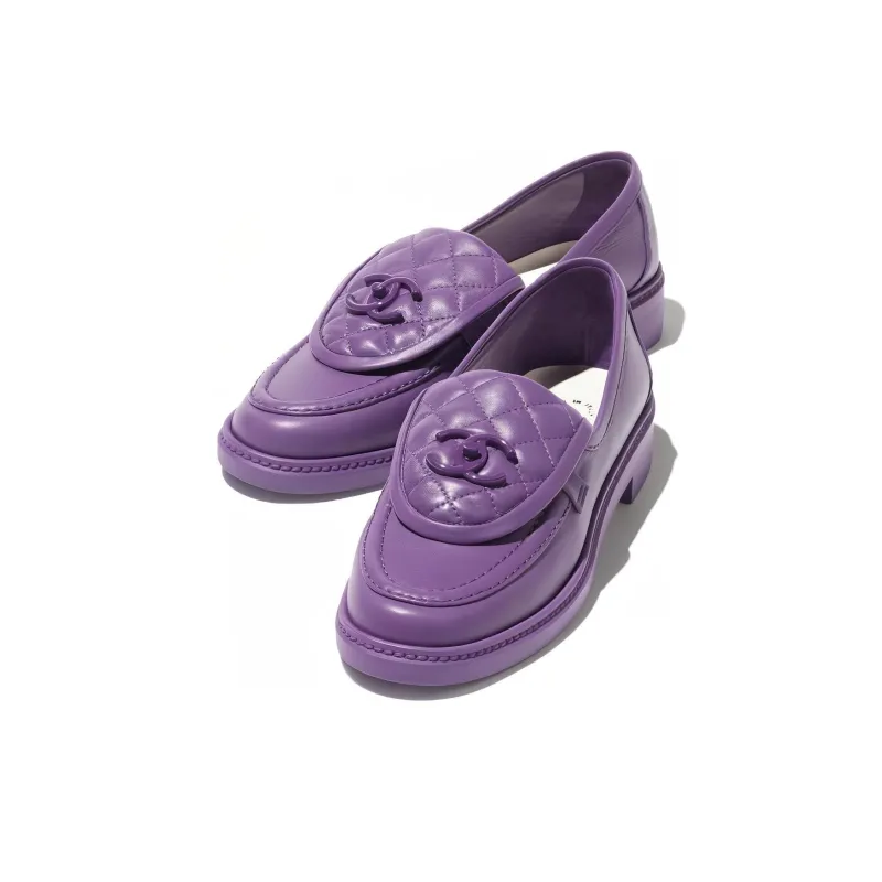 CHANEL 24S Loafers Women's Purple-2