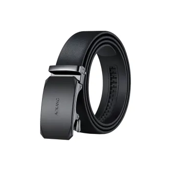 AOKANG Ritual Elegance Belt With Automatic Buckle Cow Leather Leather Belts Men's Black Width: 3.5cm