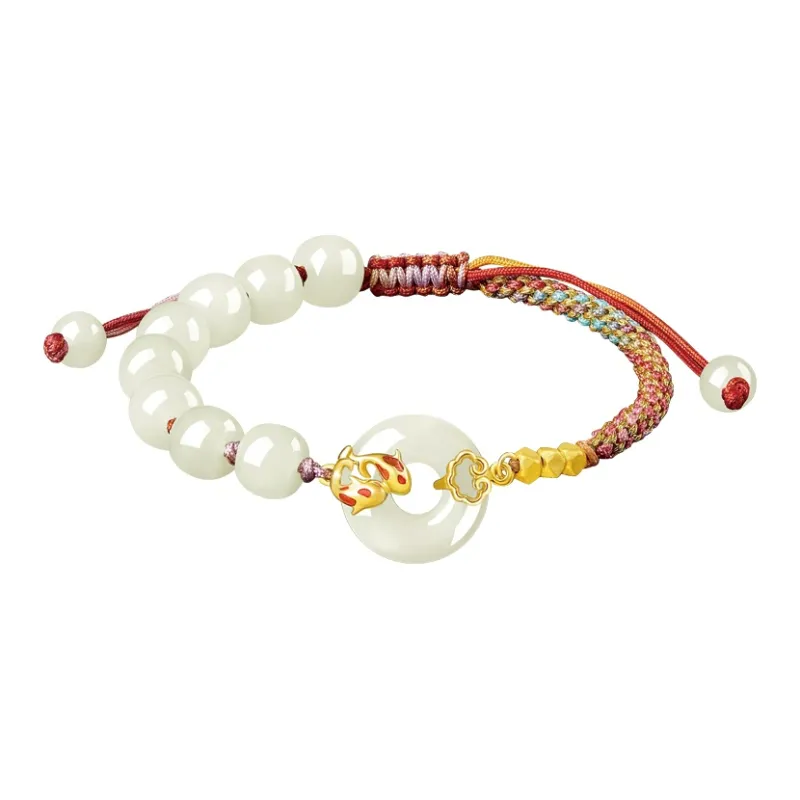 Yi Mingju Bracelets Pale Greenish White Jade Unisex-6