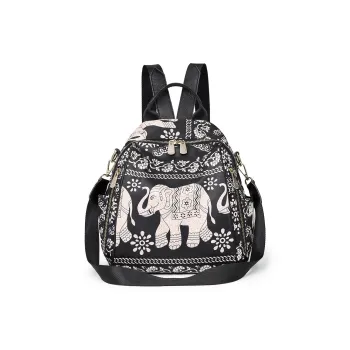 SANTA BARBARA POLO & RACQUET CLUB Fabric Cow Leather Patchwork Backpack Regular Women's