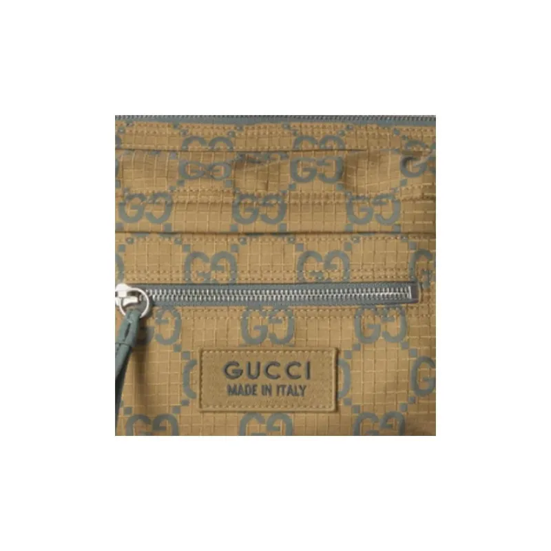 GUCCI Recycled Polyester Fanny Pack Large Size Men's Mustard Yellow/Green-7
