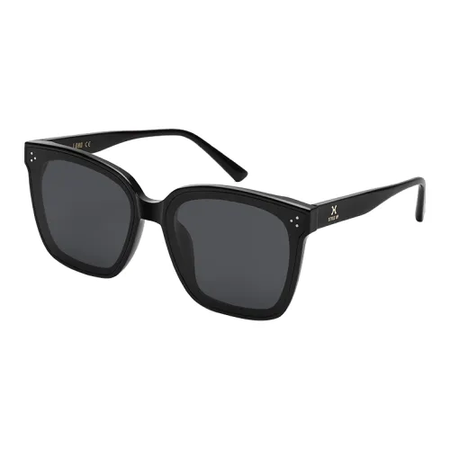 LOHO Plate Frame Square Classic Black Super Cool Photography Sunglasses Unisex Black Tea Brown