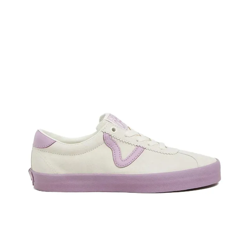 Vans Sports Anti Slip Wear Resistant Low Top Skateboard Shoes Unisex White Purple-1