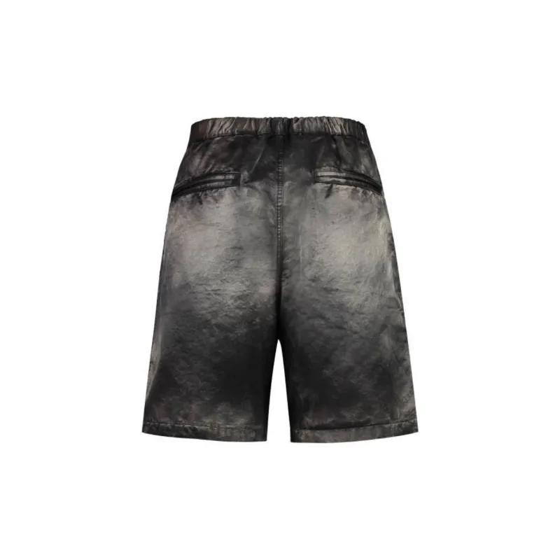 Maison Mihara Yasuhiro Logo Patch Satin Bermuda Shorts-1