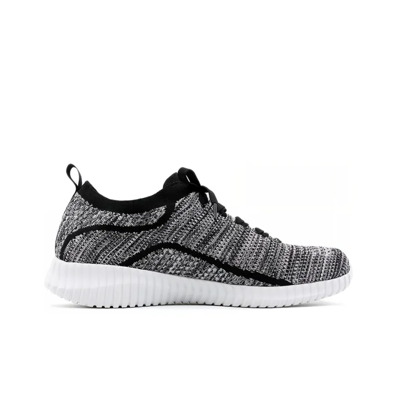 Skechers Elite Fle Cushioning Low-Top Casual Shoes Men's Black White-1