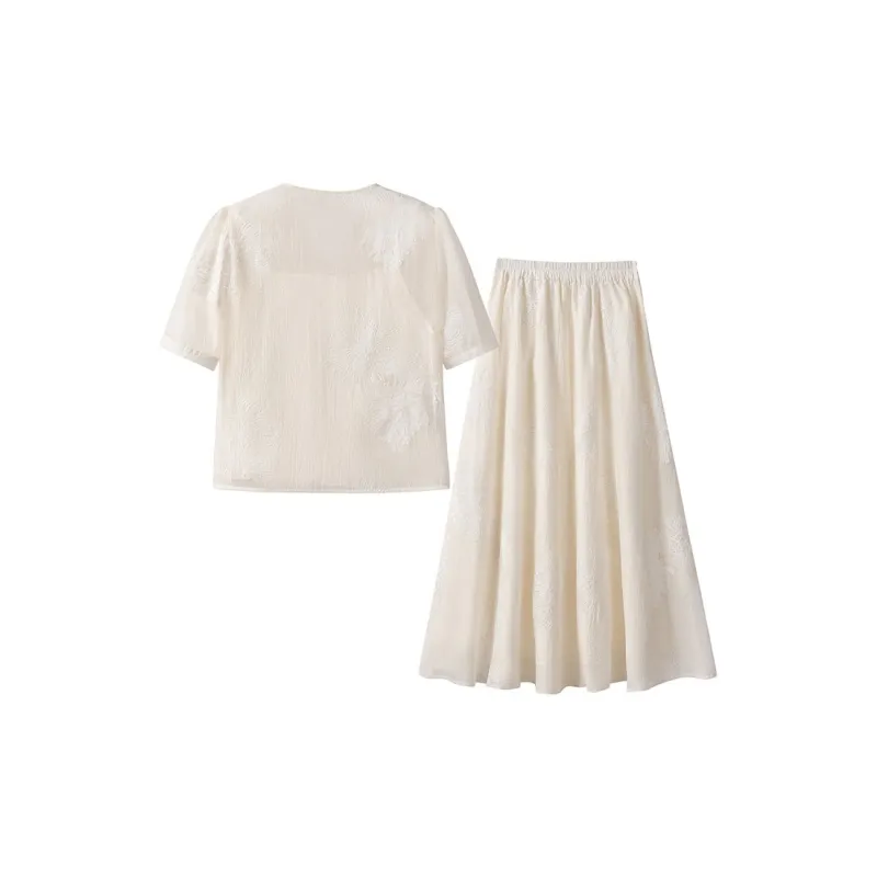 FAIRWHALE Skirt Set Women's Beige Apricot-1