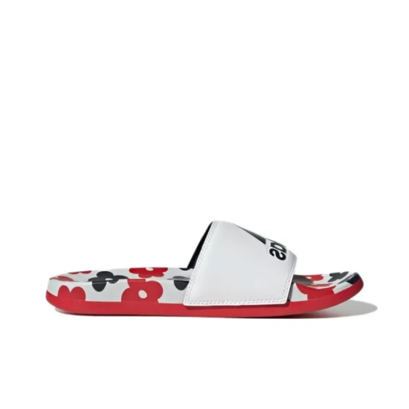 Adidas Adilette Comfort Slides Cloud White Better Scarlet Women's-1