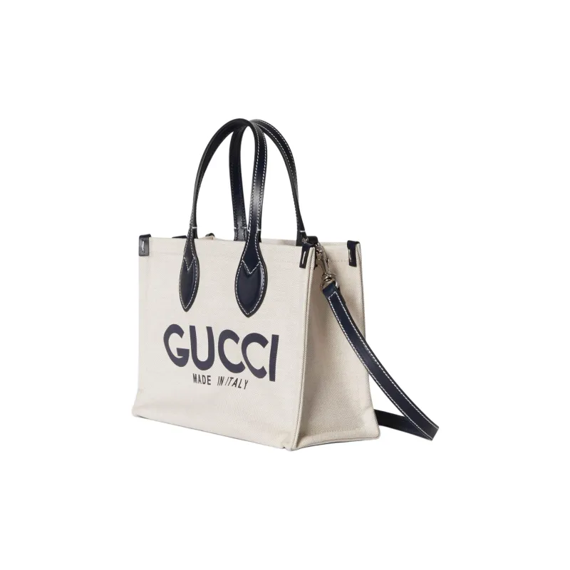 GUCCI Linen With Canvas Canvas Bag Tote Bag Shopping Bag Shoulder Bag Crossbody Bag Handbag Mini Women's Black & Beige-2