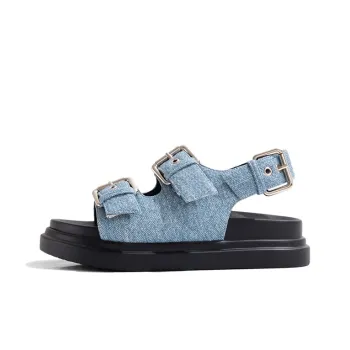 Old Meow Casual Flat Beach Sandals 4cm Women's Blue
