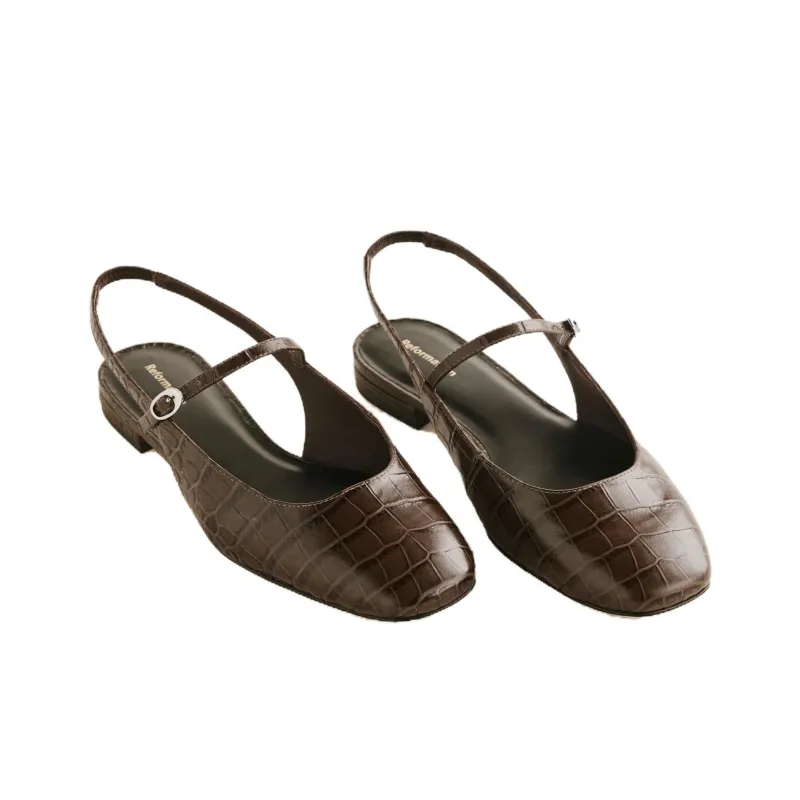 REFORMATION Claire Casual Single Shoes Women's Dark Brown-2