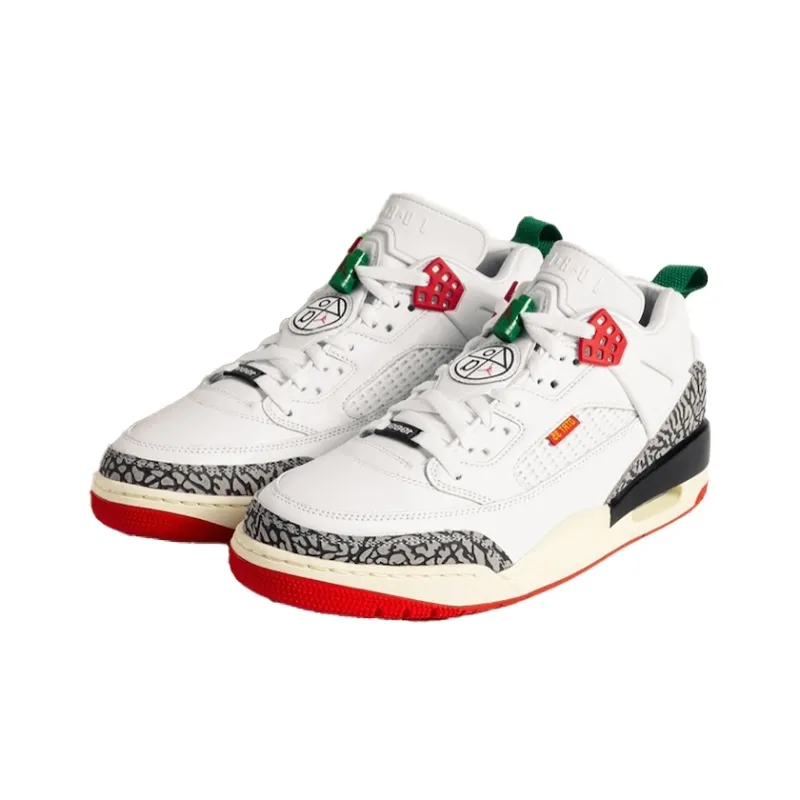 Jordan Spizike Cushioning Anti-Slip And Wear-Resistant Low-Top Vintage Basketball Shoes Unisex White Red-1