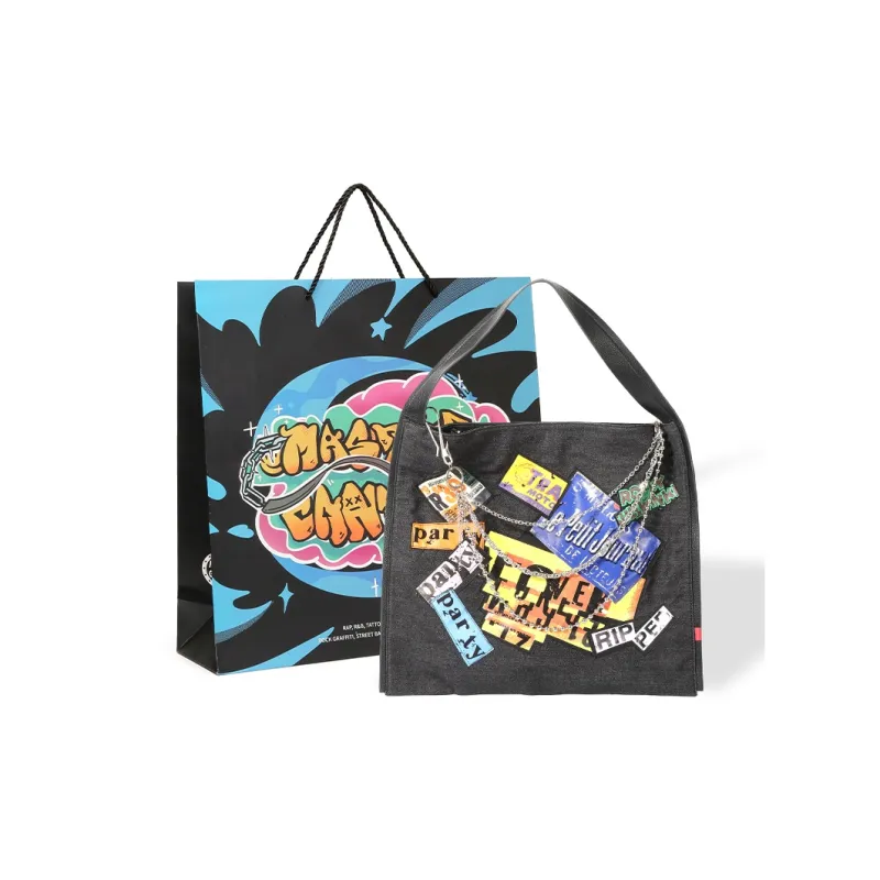 MASTER CANVAS Polyester Tote Bag Shopping Bag Shoulder Bag Handbag Unisex Black-1