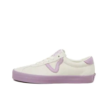 Vans Sports Anti Slip Wear Resistant Low Top Skateboard Shoes Unisex White Purple