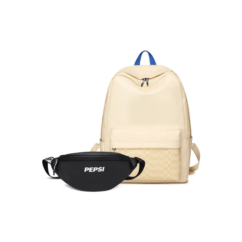 Pepsi Collaboration Water Repellent PU One Shoulder Backpack Fanny Pack Large Size Unisex Black/White-31
